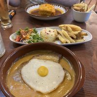 Bitoque - front. The Francisenia sandwich at the back  at Kong - Food Made With Compassion in Lisbon