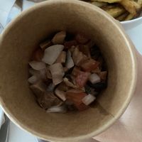 Octopus salad with bread  at Kong - Food Made With Compassion in Lisbon