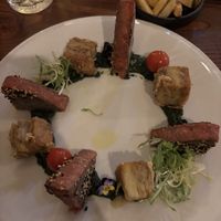 Amazing dish - Mediterranean salmon. Would go back for this.  at Kong - Food Made With Compassion in Lisbon