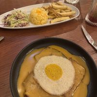 Seitan “steak” with the fried “egg” in a delicious mustard sauce    at Kong - Food Made With Compassion in Lisbon