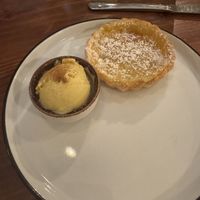 Pastel de nata inspired dessert. Warm pastry with pastel de nata ice cream. Sooo yum  at Kong - Food Made With Compassion in Lisbon