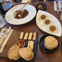 Pica pau, croquettes, cheese boardd  at Kong - Food Made With Compassion in Lisbon