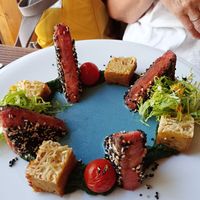 The "salmon" main course at Kong - Food Made With Compassion in Lisbon