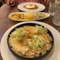 Cod (front) and Bitoque (back)  at Kong - Food Made With Compassion in Lisbon