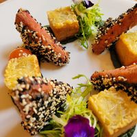 Salmon and potatoes plate at Kong - Food Made With Compassion in Lisbon