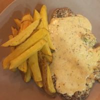 Seitan ‘steak’ with peppercorn sauce at Kong - Food Made With Compassion in Lisbon