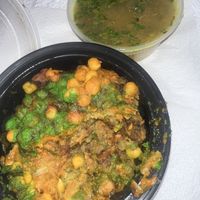 Vegetable samosa chat and lentil soup   at Sitar of India in Hagerstown