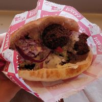 Falafel pita at Falafel Yoni in Montreal