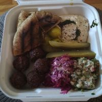 Take-out, hummus plate 2.0 at Falafel Yoni in Montreal