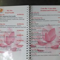 Menu at Thien Duyet in Nha Trang