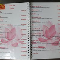 Menu at Thien Duyet in Nha Trang