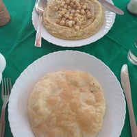 Hummus (Indian style) and Barotta (bread at Suprabhatham in Kovalam