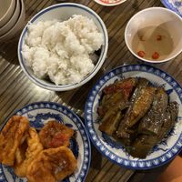 Rice with tofu and aubergine  at Lien Hoa in Hue