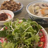 Pho and fried jackfuit  at Lien Hoa in Hue