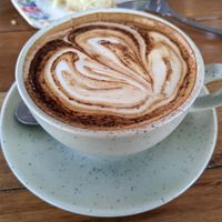 Soy cappuccino at Khamsa in Erskineville