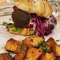 Falafel bagel at Khamsa in Erskineville
