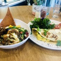 Bowl and crepes  at Khamsa in Erskineville