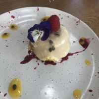 Passion fruit raspberry cake  at Khamsa in Erskineville