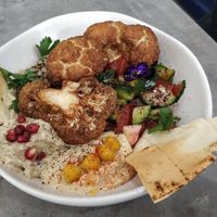Jerusalem bowl, roasted cauliflower and baba ganoush at Khamsa in Erskineville