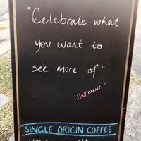 Daily quote at Saabi Cafe in Hendra