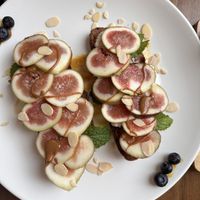 Fresh Fig and Almond Toast  at Deli Devi in Koh Phangan