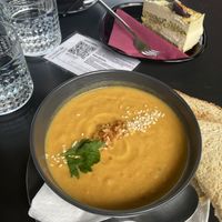 soup and lemon cake  at Tavci Kuhna in Lesce