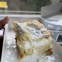 Vegan Kremsnita (bled cream cake)  at Tavci Kuhna in Lesce