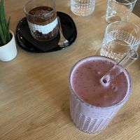 Bounty dessert & wild berry smoothie  at Tavci Kuhna in Lesce