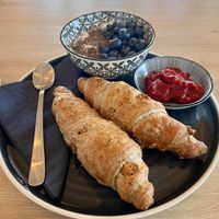 Buckwheat’s croissant with walnuts heated  at Tavci Kuhna in Lesce