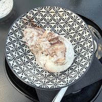 Vegan vanilla-cocoa ice creamm  at Tavci Kuhna in Lesce