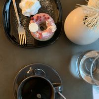 Filter coffee and donut at Tavci Kuhna in Lesce