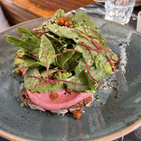 Beetroot hummus  at Cafe Drechsler in Vienna