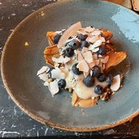 Süßkartoffel mit Soja Skyr und Bananencreme  at Cafe Drechsler in Vienna