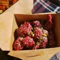 Sweet Chili Cauliflower at The Pizza Castle and Indian Curry in Vancouver