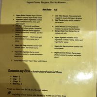 Menu at The Pizza Castle and Indian Curry in Vancouver