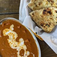 Butter chicken vegan   at The Pizza Castle and Indian Curry in Vancouver