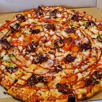 XL BBQ jackfruit pulled pork at The Pizza Castle and Indian Curry in Vancouver