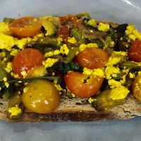 Scrambled tofu  at Circle - Health Care City in Dubai