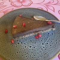 Raw chocolate cake  at Mandala Cafe in Agonda