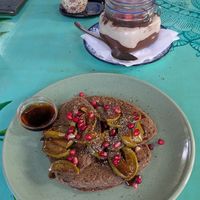 Vegan pancakes at Mandala Cafe in Agonda