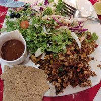 Scrambled tofu with veg at Mandala Cafe in Agonda