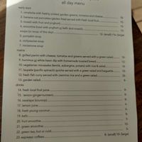 Menu as of May 2023 at Tiapapata Art Centre in Apia