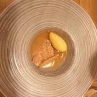 Peachx2 + rice cream + rice cracker + lavender at Arkhe in Lisbon