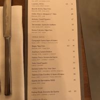 Wine list  at Arkhe in Lisbon