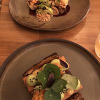 Top: Shiitake. Bottom: Eggplant  at Arkhe in Lisbon