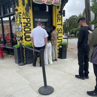 Slutty Vegan, they had a line after we ordered. Come ready to eat and have fun while in line. at Slutty Vegan in Atlanta