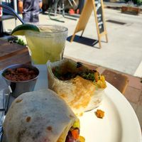 Breakfast burrito with spicy margarita at Active Culture in Bend