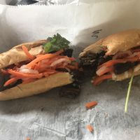 Vegan mushroom Banh mi with seitan  at Banh Mi Brothers in Charlotte