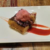 Raspberry sponge cake with raspberry & prosecco sorbet at Revolution in Inverness