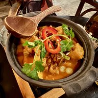 Satay dish with tofu  at Chay Vegan in Helsingborg